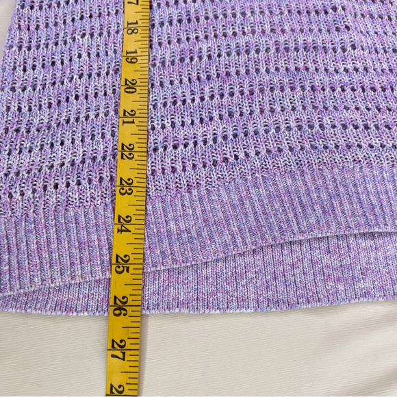 Talbots Top 100% Cotton  Breezy Lavender Open Knit A Touch Of Elegance - Picture 9 of 10